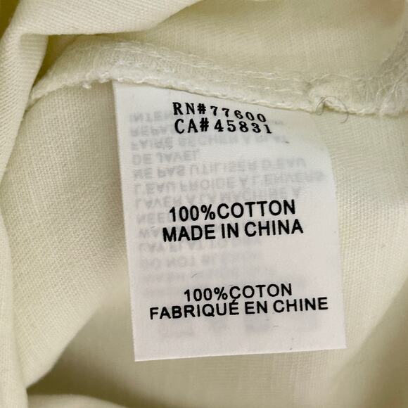 Sandrine Rose Chambray Western Button Up Tunic Shirt Cream Women Large NWT - Picture 11 of 12